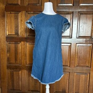 Good American Denim Raw Hem Cap Sleeve Women's Mini Dress Size 1